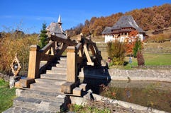 Wooden Bridge At Barsana Monastery Royalty Free Stock Photography
