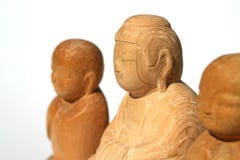 Wooden Buddha statue and Ksitigarbha #3 royalty free stock images Wooden Buddha statue and Ksitigarbha #3 royalty free stock images