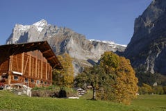 Wooden chalet in the Alps Royalty Free Stock Photos Wooden chalet in the Alps Royalty Free Stock Photos