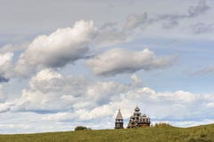 Wooden Church At Kizhi Against Dramatic Cloudscape Stock Photography