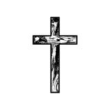 Wooden cross on a white background vector illustration Wooden cross on a white background vector illustration