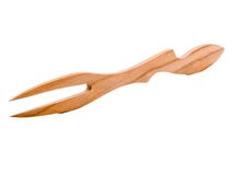 Wooden cutlery. Wooden fork on white background Royalty Free Stock Image Wooden cutlery. Wooden fork on white background Royalty Free Stock Image