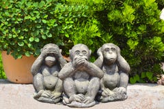 Wooden figurines of monkeys in a Buddhist temple. Pattaya Thailand royalty free stock images Wooden figurines of monkeys in a Buddhist temple. Pattaya Thailand royalty free stock images