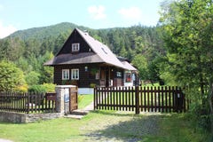 Wooden House In Settlement Píla - Piecky In Slovenský Raj Slovak Paradise National Park Stock Images