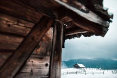 Wooden house in winter forest royalty free stock image Wooden house in winter forest royalty free stock image