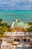 Wooden Pier Dock And Ocean View At Caye Caulker Belize Caribbean Royalty Free Stock Image