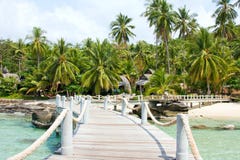 Wooden Pier In Tropical Paradise Royalty Free Stock Photo