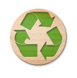 Wooden Recycle Icon, Isolated. Royalty Free Stock Photography Wooden Recycle Icon, Isolated. Royalty Free Stock Photography
