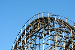 Wooden Roller Coaster Royalty Free Stock Photography
