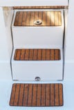 Wooden steps on the boat part of the boat stock photos Wooden steps on the boat part of the boat stock photos