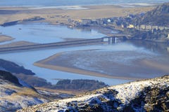 The wooden structure of Barmouth railway bridge Stock Photography The wooden structure of Barmouth railway bridge Stock Photography