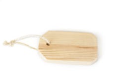 Wooden tag with a string on a white background. royalty free stock images Wooden tag with a string on a white background. royalty free stock images