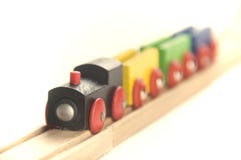 Wooden Toy Train Stock Photo