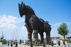 Wooden Trojan Horse from movie Troy. It was donated to the city of Canakkale royalty free stock photos Wooden Trojan Horse from movie Troy. It was donated to the city of Canakkale royalty free stock photos