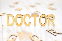 word doctor wooden dr background letters