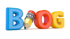 Word BLOG en beeldverhaalpotlood 3d royalty-vrije illustratie Word BLOG en beeldverhaalpotlood 3d royalty-vrije illustratie