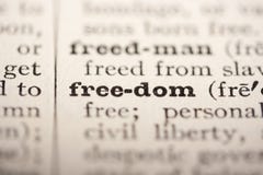 Word freedom. From the old dictionary, a close up