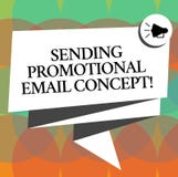Word het schrijven tekst die Promotie E-mailconcept verzenden Het bedrijfsconcept voor online marketing moderne reclame vouwde 3D royalty-vrije illustratie Word het schrijven tekst die Promotie E-mailconcept verzenden Het bedrijfsconcept voor online marketing moderne reclame vouwde 3D royalty-vrije illustratie