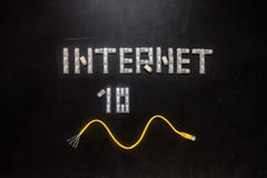 Word 'Internet' and numeral '10', made of connectors RJ45 royalty free stock photos Word 'Internet' and numeral '10', made of connectors RJ45 royalty free stock photos