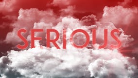 Word SÉRIEUX dans les nuages, couleurs rouge foncé de ciel illustration de vecteur Word SÉRIEUX dans les nuages, couleurs rouge foncé de ciel illustration de vecteur