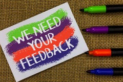 Word writing text We Need Your Feedback. Business concept for Give us your review thoughts comments what to improve Colorful waves royalty free stock photo Word writing text We Need Your Feedback. Business concept for Give us your review thoughts comments what to improve Colorful waves royalty free stock photo