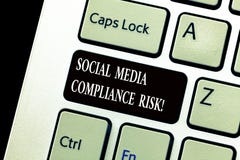 Word writing text Social Media Compliance Risk. Business concept for Risks analysisagement on the internet online royalty free stock photography Word writing text Social Media Compliance Risk. Business concept for Risks analysisagement on the internet online royalty free stock photography