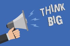 Word writing text Think Big. Business concept for To plan for something high value for ones self or for preparation Man holding me royalty free stock photos Word writing text Think Big. Business concept for To plan for something high value for ones self or for preparation Man holding me royalty free stock photos