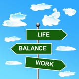 Work life balance, street signs vector illustration Royalty Free Stock Image Work life balance, street signs vector illustration Royalty Free Stock Image