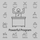 worker with powerful program icon. Detailed set of People in the work icons. Premium graphic design. One of the collection icons stock illustration worker with powerful program icon. Detailed set of People in the work icons. Premium graphic design. One of the collection icons stock illustration