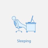 worker is sleeping 2 colored line icon. Simple colored element illustration. worker is sleeping outline symbol design from man in stock illustration worker is sleeping 2 colored line icon. Simple colored element illustration. worker is sleeping outline symbol design from man in stock illustration