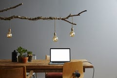 Working in a modern environment lifestyle interior laptop Royalty Free Stock Photos Working in a modern environment lifestyle interior laptop Royalty Free Stock Photos