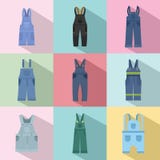Workwear εικονίδια φορμών καθορισμένα, επίπεδο ύφος διανυσματική απεικόνιση Workwear εικονίδια φορμών καθορισμένα, επίπεδο ύφος διανυσματική απεικόνιση