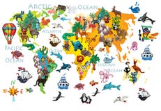 World animals plasticine colorful kids 3d map stock illustration World animals plasticine colorful kids 3d map stock illustration