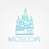 World famous St. Basil Cathedral. Greatest Landmarks of europe.. Linear vector icon for Moscow Russia. Stock Image World famous St. Basil Cathedral. Greatest Landmarks of europe.. Linear vector icon for Moscow Russia. Stock Image