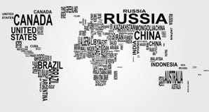 World map with country name vector illustration World map with country name vector illustration
