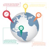 World map globe info graphic for communication concept. royalty free illustration World map globe info graphic for communication concept. royalty free illustration