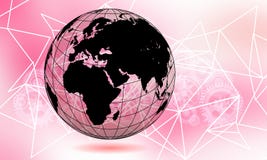 World transparent globe earth. Global communications business concept. Ultraviolet colored Image. Color of th vector illustration World transparent globe earth. Global communications business concept. Ultraviolet colored Image. Color of th vector illustration