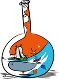World under bell glass. royalty free illustration World under bell glass. royalty free illustration