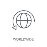 Worldwide linear icon. Modern outline Worldwide logo concept on stock illustration Worldwide linear icon. Modern outline Worldwide logo concept on stock illustration