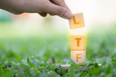Wort LTF und RMF des hölzernen Blockes stockfotografie Wort LTF und RMF des hölzernen Blockes stockfotografie