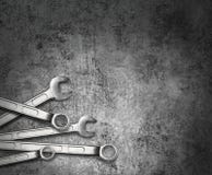 Wrench tools on grunge metal Stock Image Wrench tools on grunge metal Stock Image