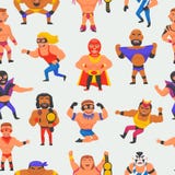 Wrestler vector masked man character and masking luchador in wrestling fight illustration set of wrestle sportsman in Royalty Free Stock Image Wrestler vector masked man character and masking luchador in wrestling fight illustration set of wrestle sportsman in Royalty Free Stock Image
