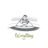 Wrestling concept. Hand drawn isolated vector stock illustration Wrestling concept. Hand drawn isolated vector stock illustration
