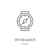 wristwatch icon vector from scouts collection. Thin line wristwatch outline icon vector illustration. Outline, thin line stock illustration wristwatch icon vector from scouts collection. Thin line wristwatch outline icon vector illustration. Outline, thin line stock illustration