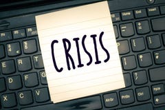 Writing note showing Crisis. Business photo showcasing time when difficult or important decision must be made danger royalty free stock photos Writing note showing Crisis. Business photo showcasing time when difficult or important decision must be made danger royalty free stock photos