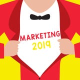 Writing note showing Marketing 2019. Business photo showcasing Commercial trends for 2019 New Year promotional event. royalty free illustration Writing note showing Marketing 2019. Business photo showcasing Commercial trends for 2019 New Year promotional event. royalty free illustration