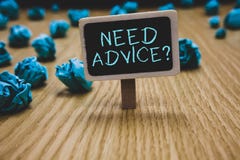 Writing note showing Need Advice question. Business photo showcasing Asking someone if he want recommendations or guidance Blackbo royalty free stock photos Writing note showing Need Advice question. Business photo showcasing Asking someone if he want recommendations or guidance Blackbo royalty free stock photos