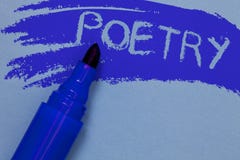 Writing note showing Poetry. Business photo showcasing Literary work Expression of feelings ideas with rhythm Poems writing Bold b royalty free stock photos Writing note showing Poetry. Business photo showcasing Literary work Expression of feelings ideas with rhythm Poems writing Bold b royalty free stock photos