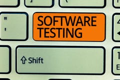 Writing note showing Software Testing. Business photo showcasing investigation provide information about the quality of it stock photo Writing note showing Software Testing. Business photo showcasing investigation provide information about the quality of it stock photo
