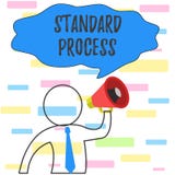 Writing note showing Standard Process. Business photo showcasing rules made to be matched with final product quality vector illustration Writing note showing Standard Process. Business photo showcasing rules made to be matched with final product quality vector illustration